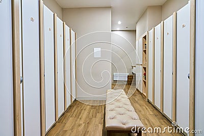 Locker room in the spa or in the gym Stock Photo