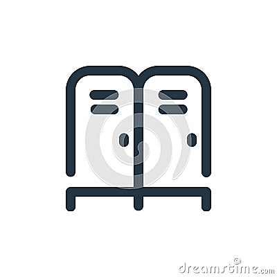 locker vector icon isolated on white background. Outline, thin line locker icon for website design and mobile, app development. Vector Illustration