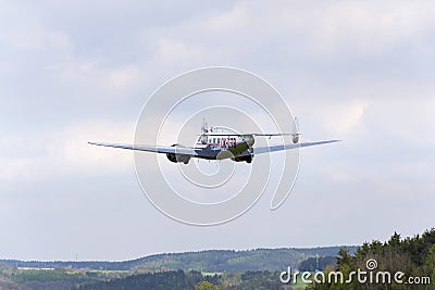 Lockheed Electra 10A vintage airplane flying Editorial Stock Photo