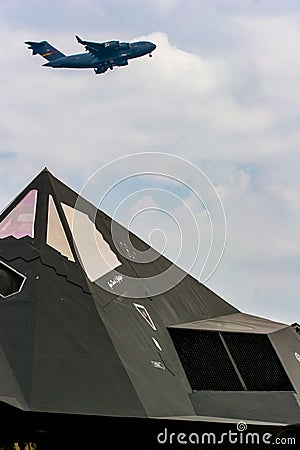 Lockheed F-117 Nighthawk at Barksdale Air Base Editorial Stock Photo