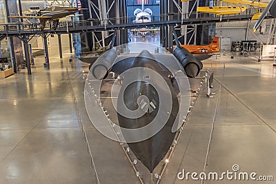 Lockheed SR 71 Blackbird Displayed at the Udvar-Hazy Center Smithsonian Air and Space Museum Editorial Stock Photo