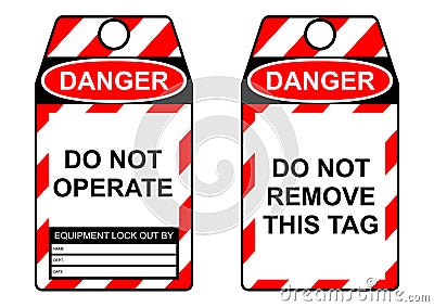 Lockout tag. Vector Illustration