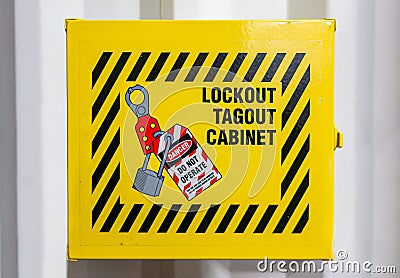 Lockout tagout cabinet Stock Photo