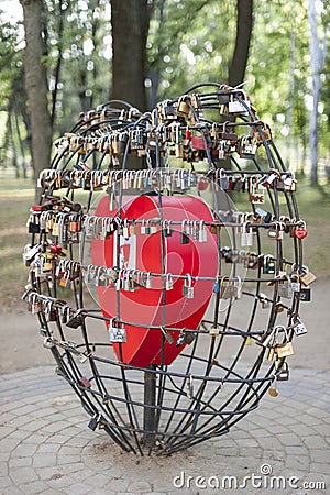 Locks of love in chisinau Editorial Stock Photo
