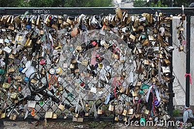 Locks on memory. Editorial Stock Photo