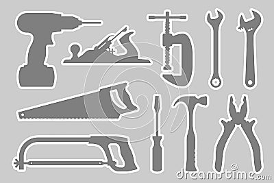 Locksmith and Carpentry Tool Set Vector Illustration