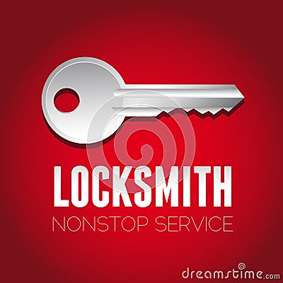 Locksmith nonstop service Vector Illustration