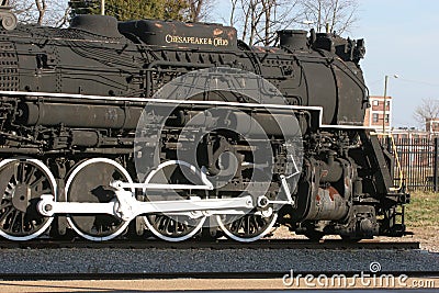 Retired locomotive on display at science museum of Virginia Editorial Stock Photo