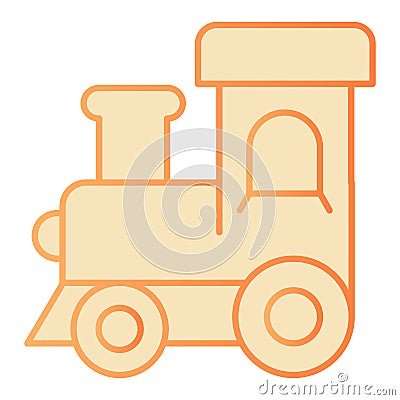 Locomotive flat icon. Train toy orange icons in trendy flat style. Baby toy gradient style design, designed for web and Vector Illustration