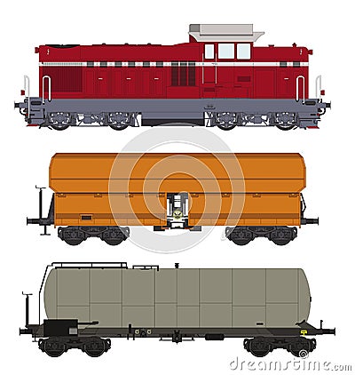 Locomotive and wagons Stock Photo