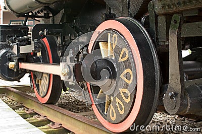 Locomotive wheel Stock Photo