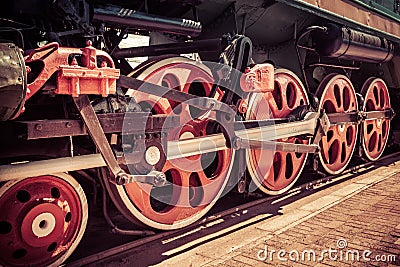 Locomotive wheel Stock Photo