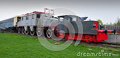 Locomotives in Speyer Technical Museum Editorial Stock Photo