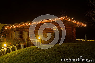 Lodge at Christmas time Stock Photo