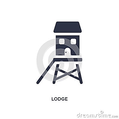 lodge icon on white background. Simple element illustration from camping concept Vector Illustration