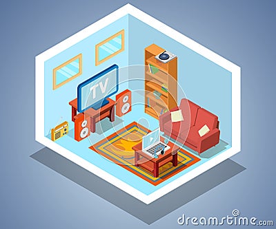 Lodging concept banner, isometric style Vector Illustration