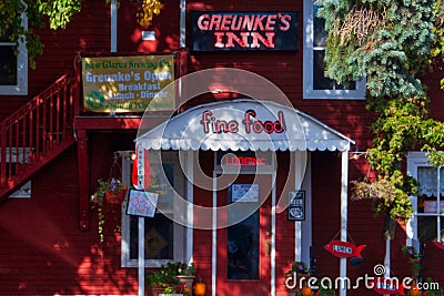 Greunke`s Inn at Bayfield, Wisconsin Editorial Stock Photo