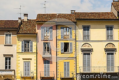 Lodi - Old colorful houses Stock Photo