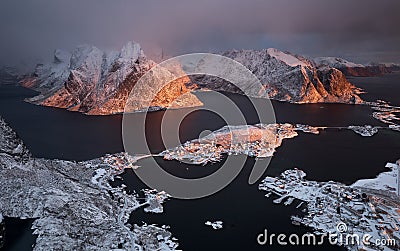 Lofoten fjord, Norway Stock Photo