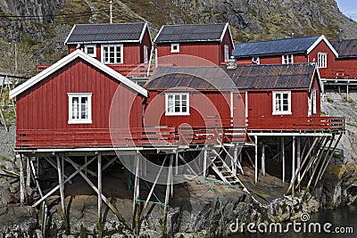 Lofoten village A Stock Photo