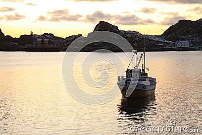 Lofoten' winter darkness Stock Photo