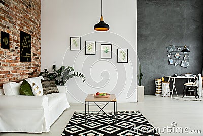 Loft interior with open room Stock Photo