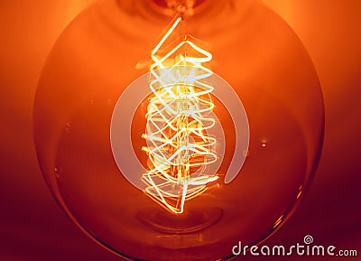 Loft pendant lamps with edison light bulbs Stock Photo