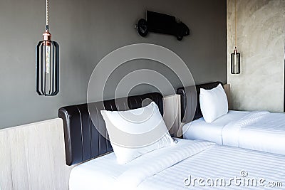 Loft style bedroom Stock Photo