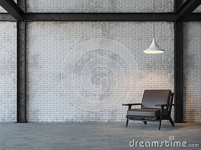 Loft style living room 3d rendering image Stock Photo