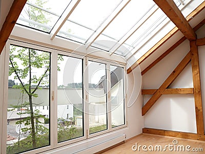 Loft Windows and Sky Lights Stock Photo