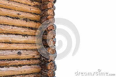 Log cabin wall isolated Stock Photo