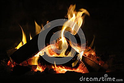 Log Fire Stock Photo