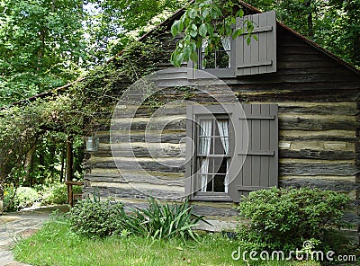 Log Home Stock Photo