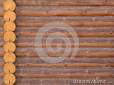 Log house structure of wood building home exterior Stock Photo