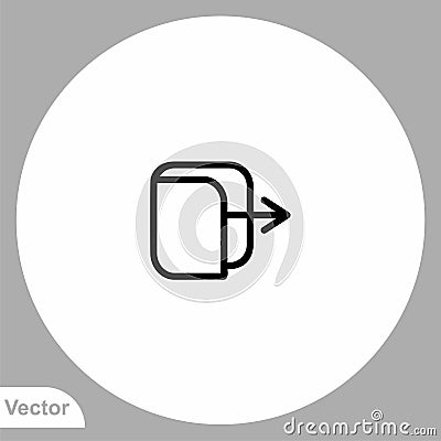 Log out vector icon sign symbol Vector Illustration