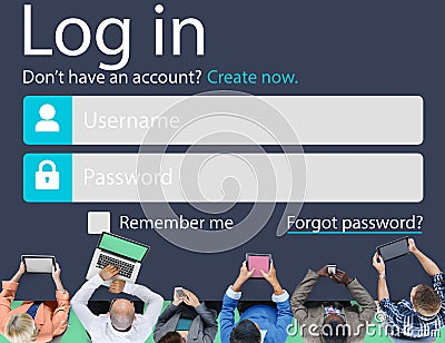 Log in Password Identity Internet Online Privacy Protection Concept Stock Photo
