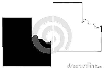 Logan County, Oklahoma State U.S. county, United States of America, USA, U.S., US map vector illustration, scribble sketch Logan Vector Illustration