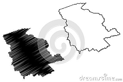 Logan County, State of West Virginia U.S. county, United States of America, USA, U.S., US map vector illustration, scribble Vector Illustration