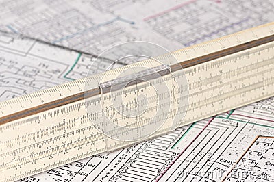 Logarithm ruler Stock Photo