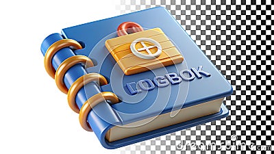 Logbook icon representing record keeping and journal notebook png transparent image Generative AI Stock Photo