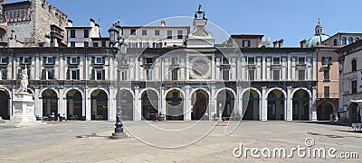 Renaissance atmosphere in Brescia Loggia square Editorial Stock Photo