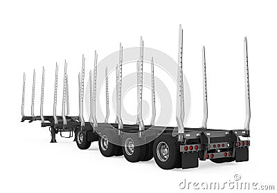 Logging Truck Trailer Isolated Stock Photo