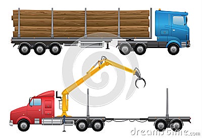 Logging Truck Vector Illustration