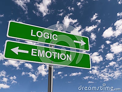 Logic emotion traffic sign Stock Photo