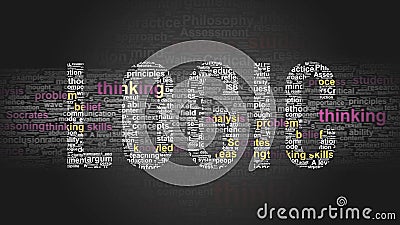 Logic - essential subjects and terms related to Logic arranged by importance in a 4-color high res word cloud poster. Reveal Cartoon Illustration