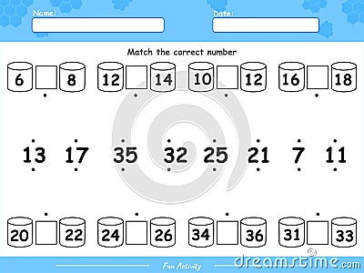 Fun Counting and matching game of numbers part three Stock Photo