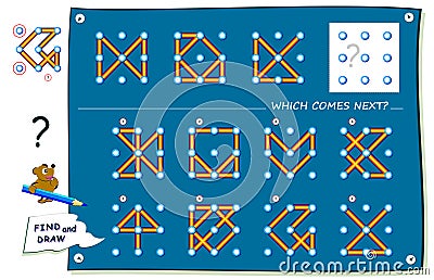 Logic puzzle game for children and adults. What sign should replace question mark? Find it and draw in empty square. Vector Illustration