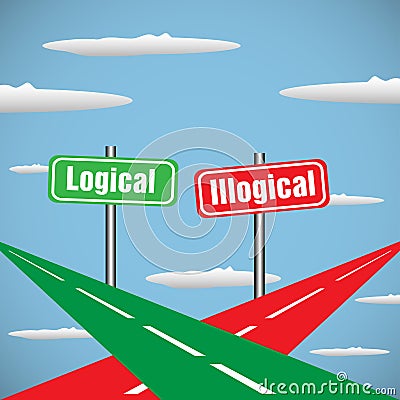 Logical and illogical Vector Illustration