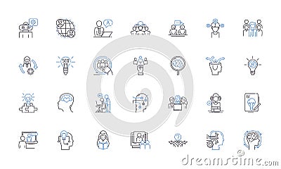 Logical minds line icons collection. Reasoning, Analytical, Critical, Rational, Intelligence, Logical, Calculative Vector Illustration