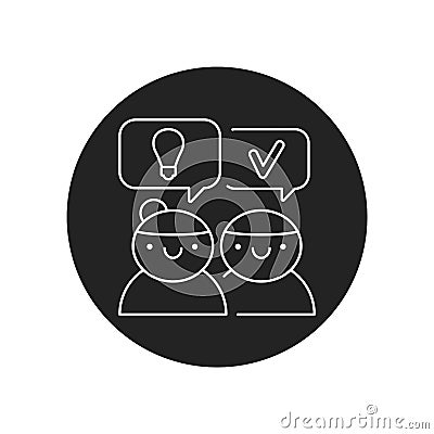 Logical reasoning black glyph icon. Soft skills. Pictogram for web, mobile app, promo. Vector Illustration